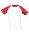 11190 Funky SOL'S Funky Contrast Baseball T-Shirt White / Red colour image